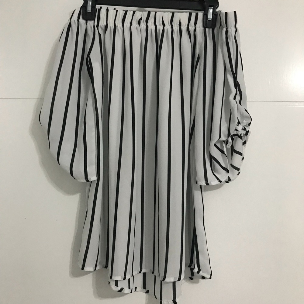 STRIPED off the shoulder top